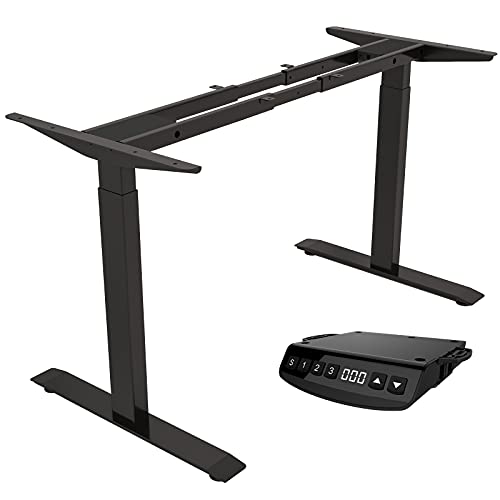 Lubvlook Dual Motor Electric Stand up Desk Frame, Adjustable Height Sit Stand Home Office Standing Desk Base(Black, Frame Only)