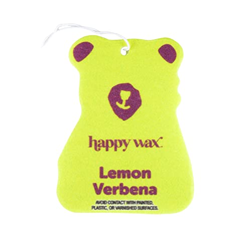 Image of Happy Wax Lemon Verbena Hanging Car Cub Air Freshener - Scented and Infused with Natural Essential Oils - Cute 4-Pack