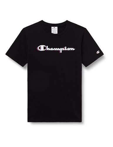 Champion Legacy Boy - Big Logo T-Shirt, T-Shirt Bambino, Black (KK001),