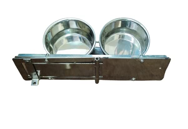 Supreme Stainless Steel Attachable Rotating Bird Feeder 2 Bowl (500ML Twin Bowls)-image-8