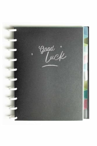 Caderno Universitário 50 Folhas Disco Capa PP com estojo régua e 10 divisórias, PP, (20x28 cm), Preto, Romitec