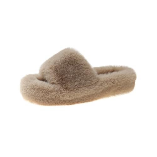 Preisvergleich Produktbild SuChengSS Hausschuhe Damen Hausschuhe Nicht-Schlupfschuhe Große Schuhe Home Casual Pantoffeln-khaki-39