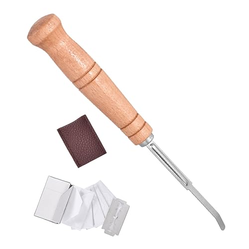 SMASOLO Taglierino per Pane con in Acciaio Inossidabile e Manico in Legno Curvo per Incisione Impasto Utensile Panettiere per Modellare e Decorare Pane da Te