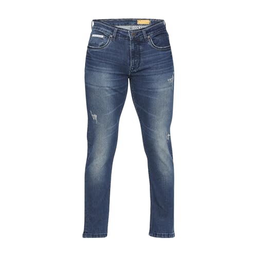 Image of Being Human Blue Cropped Fit Men's Denims Clothing