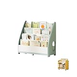 LightRise絵本収納ラック 絵本ラック 倒れ防止設置追加 大容量ラック 200冊収納でき 組み立て簡単 頑丈設計 安全仕様 成長対応 角丸く加工 多用途 子供用 プレゼント (4段本棚 - 65×26×59cm)