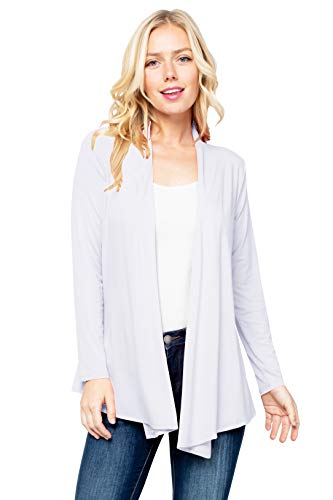 Image of Women's Drape Front Open Cardigan Long Sleeve (S-2X, Made in USA)