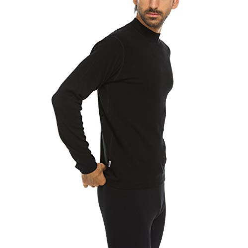 100% Merino Wool Men's Midweight Mock Neck - Base Layer Top - Warm Under Shirt4