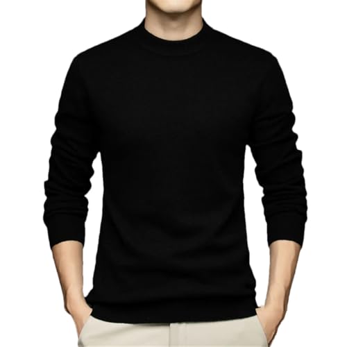Men's Wool O-Neck Long Sleeve Sweater Solid Warm Casual Business Knitwear Pullover Top