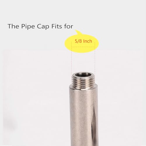 FUATY 3/8” Brass Pipe Cap NPT Female Pipe Plug Caps Hex Head End Plumbing Fittings with Rubber Gasket (5/8\" ID), 4 Set - Thumbnail 4
