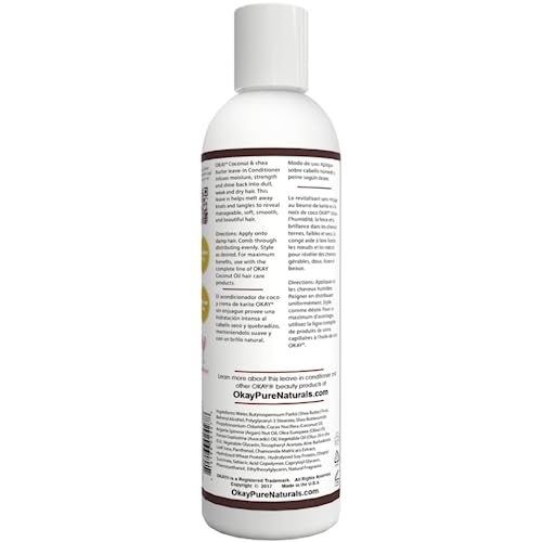 Okay | Coconut & Shea Butter Leave-In Conditioner | For All Hair Types & Textures | Fortify - Strengthen - Revitalize | With Olive, Argan & Avocado Oil | Free Of Paraben, Silicone, Sulfate | 8. Oz #TOP1