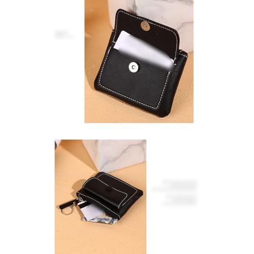 Ladies Zipper Cropped Wallet Card Holder Buckle Purse Key Case(E)4