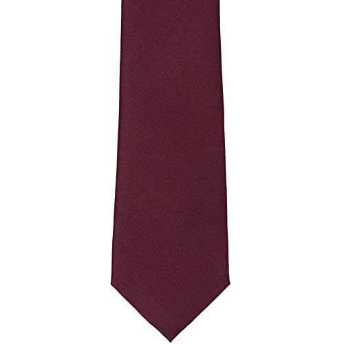 tiemart Matte Finish Tie, 3" Width (Dark Burgundy) - Thumbnail 2