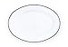 Enamelware Oval Plate - Solid White with Blue Rim