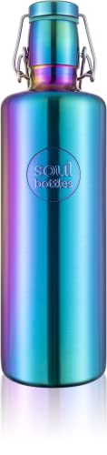 soulbottles steel light • Utopia • 1,2 l • einwandige Trinkflasche aus Edelstahl • plastikfrei, nachhaltig, auslaufsicher
