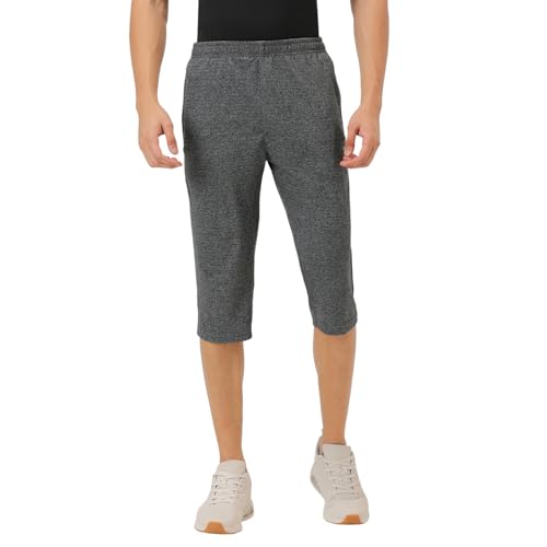 Image of berge' Men's Knit Hoisery Three Fourth Shorts Pants with Secure Zipper Pockets