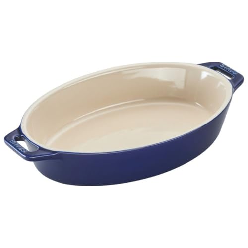 staub ストウブ 「 オーバル ディッシュ グランブルー 23cm 」 セラミック グラタン皿 オーブン 電子レンジ対応 【日本正規販売品】 Dish 40508-604