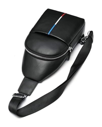 Men’s Leather Sling Bag, Crossbody Chest pack, Casual Shoulder Daypack for Hiking, Travel, Sports4