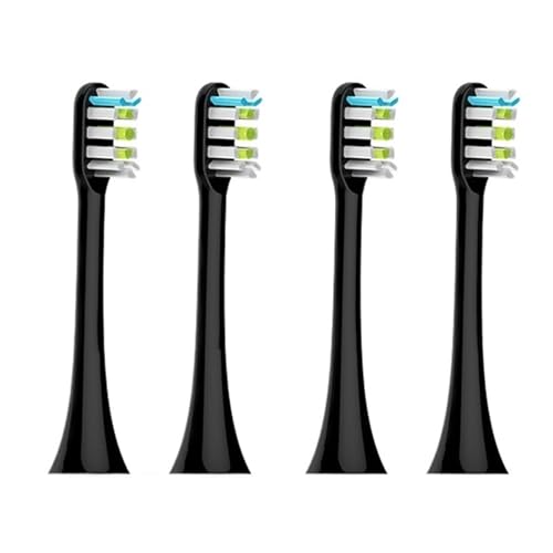 ソニック電動歯ブラシヘッド交換用 X1 X3 X3U X5 歯ブラシに対応(Black 4 pcs)