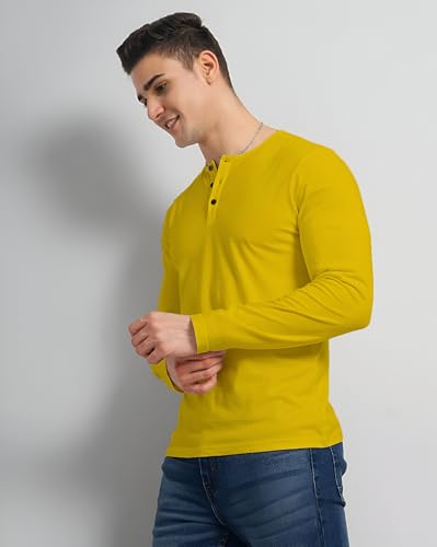 Image of LAZYCHUNKS Luxury Men's Full Sleeve Henley T-Shirt - Soft, Breathable, Stylish (Men's Henley T-Shirt), Great for Party and Casual wear