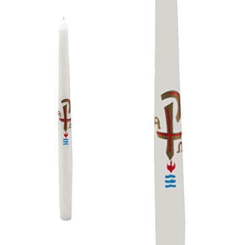 First Light - Vela de bautizo (25 cm, 42 horas de combustión), color blanco