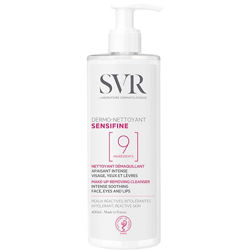 SVR Sensifine Dermo Limpiador 400ml – Desmaquillante Facial para Piel Sensible e Intolerante – Sin Perfume, Hipoalergénico, Elimina Maquillaje Waterproof, Limpieza Suave sin Frotar