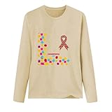 AMDOLE Pull imprimé à col Rond pour la journée de Sensibilisation au Cancer du Sein, Nouvelle Collection Automne et Hiver 2023 Robe Soirée Grande Taille Rouge