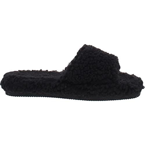 INC Womens Dinnaa Cozy Faux Fur Slide Slippers Black 7 Medium (B,M)3