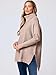 ANRABESS Women's Oversized Turtleneck Batwing Sleeve Spilt Casual Loose Knit Tunic Pullover Sweater Tops 2025 Fall Outfits Peach Brown Khaki X-Large