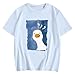 GANGXCHEN Silly Goose Shirt Cute Duck Graphic Tees for Women Funny Tshirts Teen Girls Kawaii Animal Print Tee Tops(Light Purple,S)