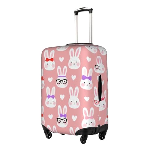 Travel Luggage Cover Happy Easter Rabbit Pink Fashion Washable Baggage Suitcase Protector Fit For Luggage Large2