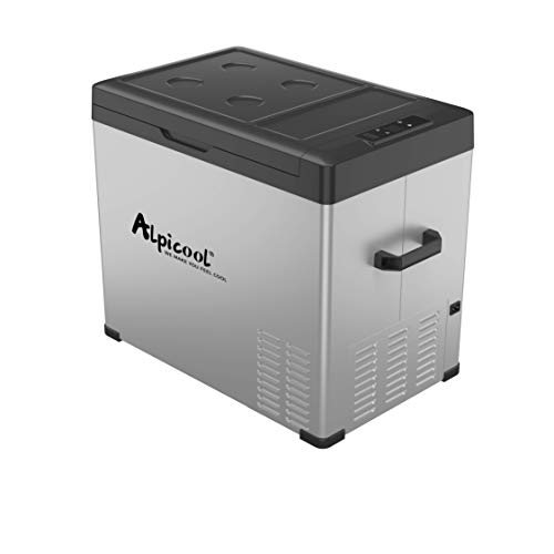 Alpicool C50 Portable Refrigerator 53 Quart Car Fridge Freezer for Travel, Outdoor -12/24V DC(Black and Silver)