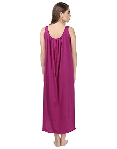 Image of BLAZON Women's Cotton Hosiery Solid Maxi Nighty Slip (Pack of 2) Available Sizes: S, M, L, XL, 2XL, 3XL, 4XL, 5XL