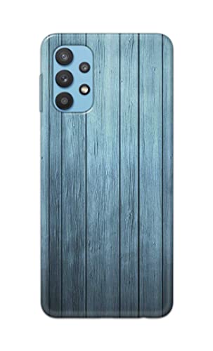 Image of Printed Hard Back Cover Case for Samsung Galaxy A32 4G Back Cover (Wooden Blue) -1302