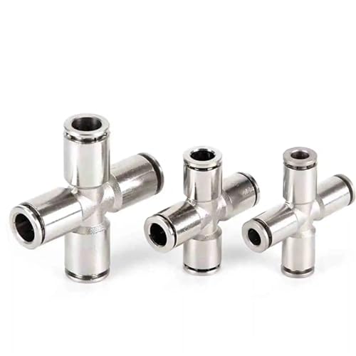 Raccord pneumatique en acier inoxydable croix égale 4 voies 8mm