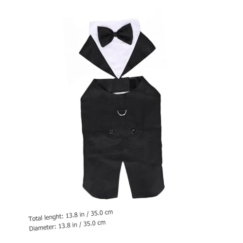 Traje esmoquin para perro con moño elegante tamaño M miniatura 4