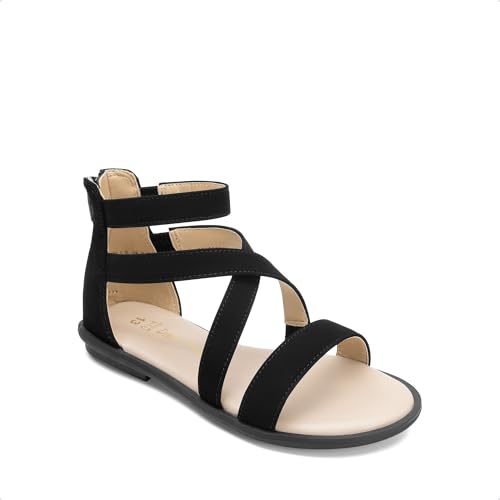Image of DREAM PAIRS Girls Gladiator Sandals with Zipper Strappy Sandals Toddler /Little Kid /Big Kid