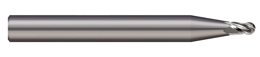 Micro 100 BEF-093-125 Ball End Mill, .0938" Cutter Dia, 1/8" LOC, 2 Fl, 1/8" Shank Dia, 1-1/2" OAL, Uncoated