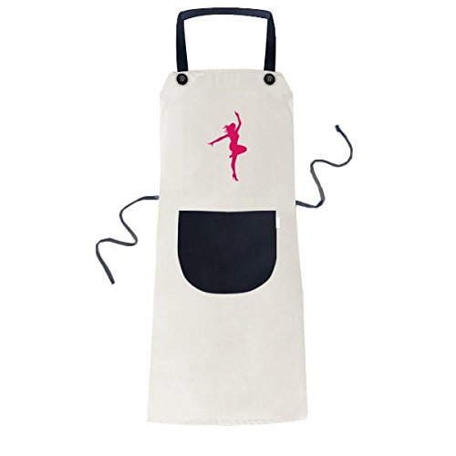 Tablier beige rose danse ballet fille réglable noir 70x67cm pour cuisine
