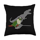FandomizedRose Screaming Parrot Birb Memes Funny T-Rex Green Cheeked Conure Throw Pillow, 18x18,...