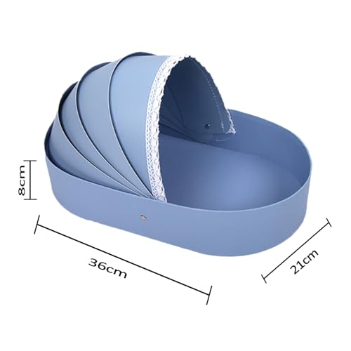 Image of Oasis Gift Box Baby Cradle Shape for New Born Boy, Baby Shower, Packaging Sweets, Flowers, Kids Cloth, Birthday, Hampers, Rigid Cardboard Blue Pack of 1 Pc