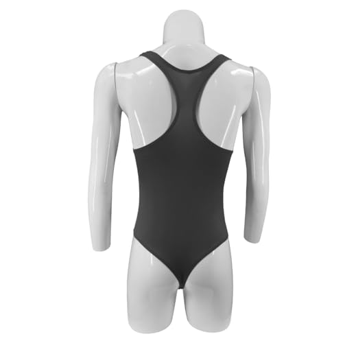 JEERLEEP Mens Sleeveless Shapewear Mankini Leotard Bodysuit Singlet Thong Underwear3