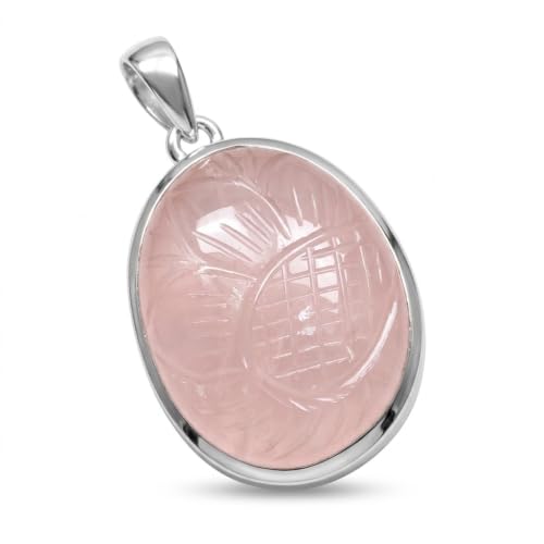 Natural Handcarved Pink Rose Quartz...