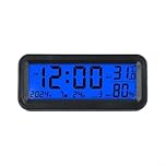Solar Mini Digital Clock with Temperature Display and Date Function for Car Dashboard Auto Interior Accessories Humidity Monitor