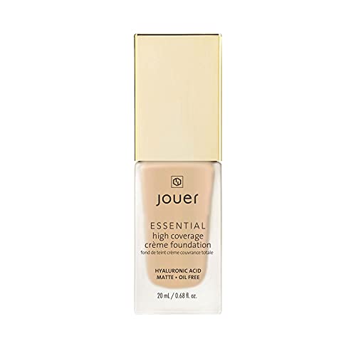 Jouer Essential High Coverage Crème Foundation - Available In 50 Shades For All Skin Tones - Healthy Ingredients - Paraben, Gluten & Cruelty Free - Vegan Friendly #TOP6