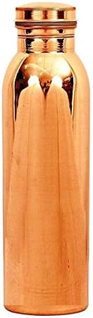 KC Pure Designer Water Bottle With Advanced Leak Proof Protection And Joint Less, Ayurveda And Yoga Health Benefits. (1000Ml, Pack Of 1 Unit) With Lacqure Coating Standard Copper