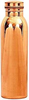 KC Pure Designer Water Bottle With Advanced Leak Proof Protection And Joint Less, Ayurveda And Yoga Health Benefits. (1000Ml, Pack Of 1 Unit) With Lacqure Coating Standard Copper