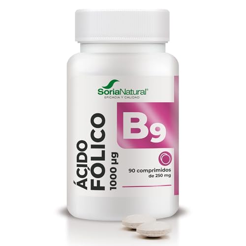 Soria Natural Ácido Fólico - MÁXIMA ABSORCIÓN – Ayuda al Sistema Inmunológico – Vitamina Necesaria para el Embarazo - Liberación Sostenida para mejor asimilación - 90 comprimidos de 250 mg.