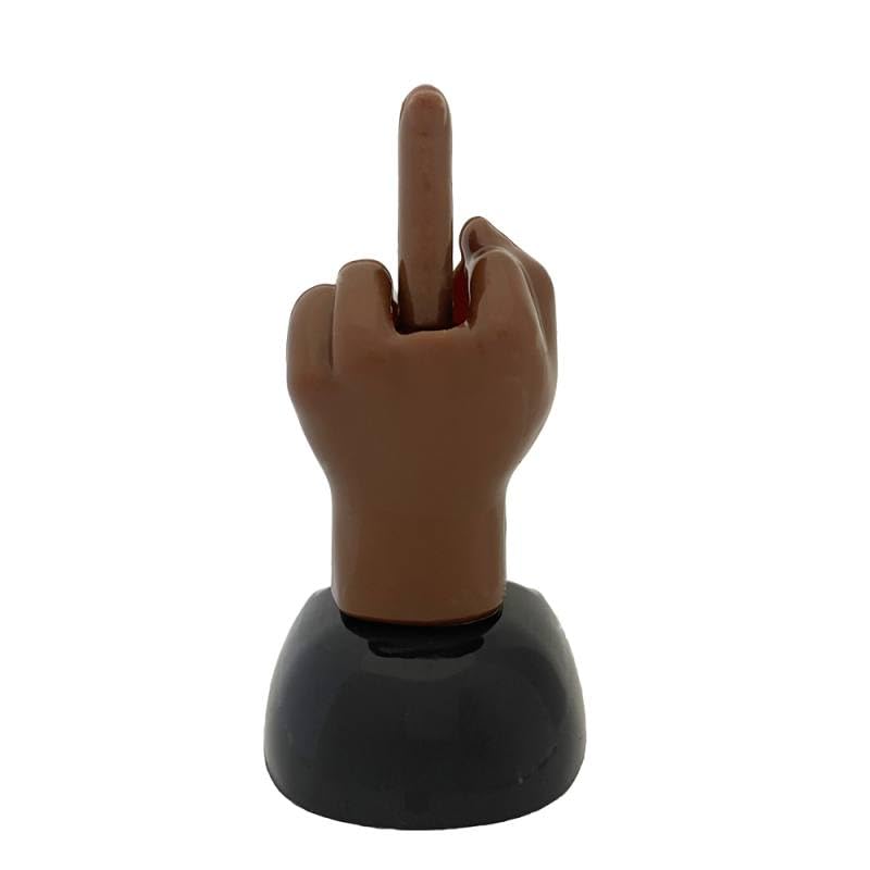Solar Stink Finger Bobble Figurine Middle Finger (Dark Brown)