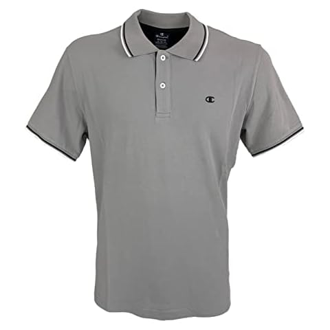 Camisa Champion Legacy Polo Gallery Light Cotton Piqué C-Logo, Gris Piedra, Hombres Cover