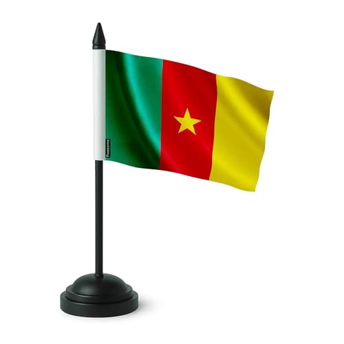 Drapeau de Table Cameroun Petit Format Solide pour Réunion Diplomatique